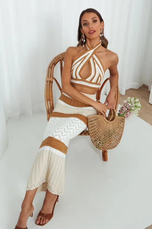 Love These Vibes Midi Skirt Camel sold by Hello Molly