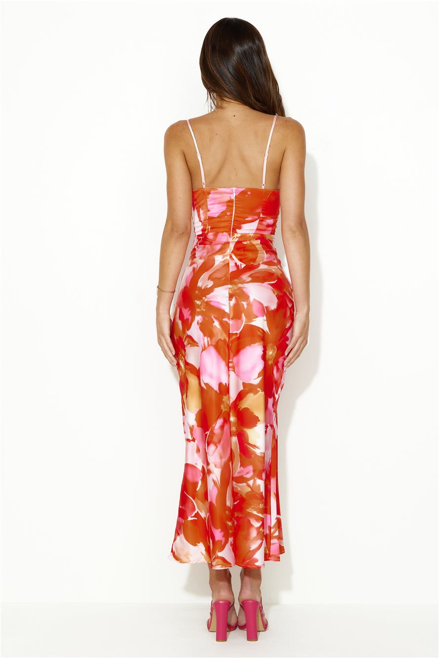 Shared Location Satin Maxi Dress Orange sold by Hello Molly product image thumbnail 5