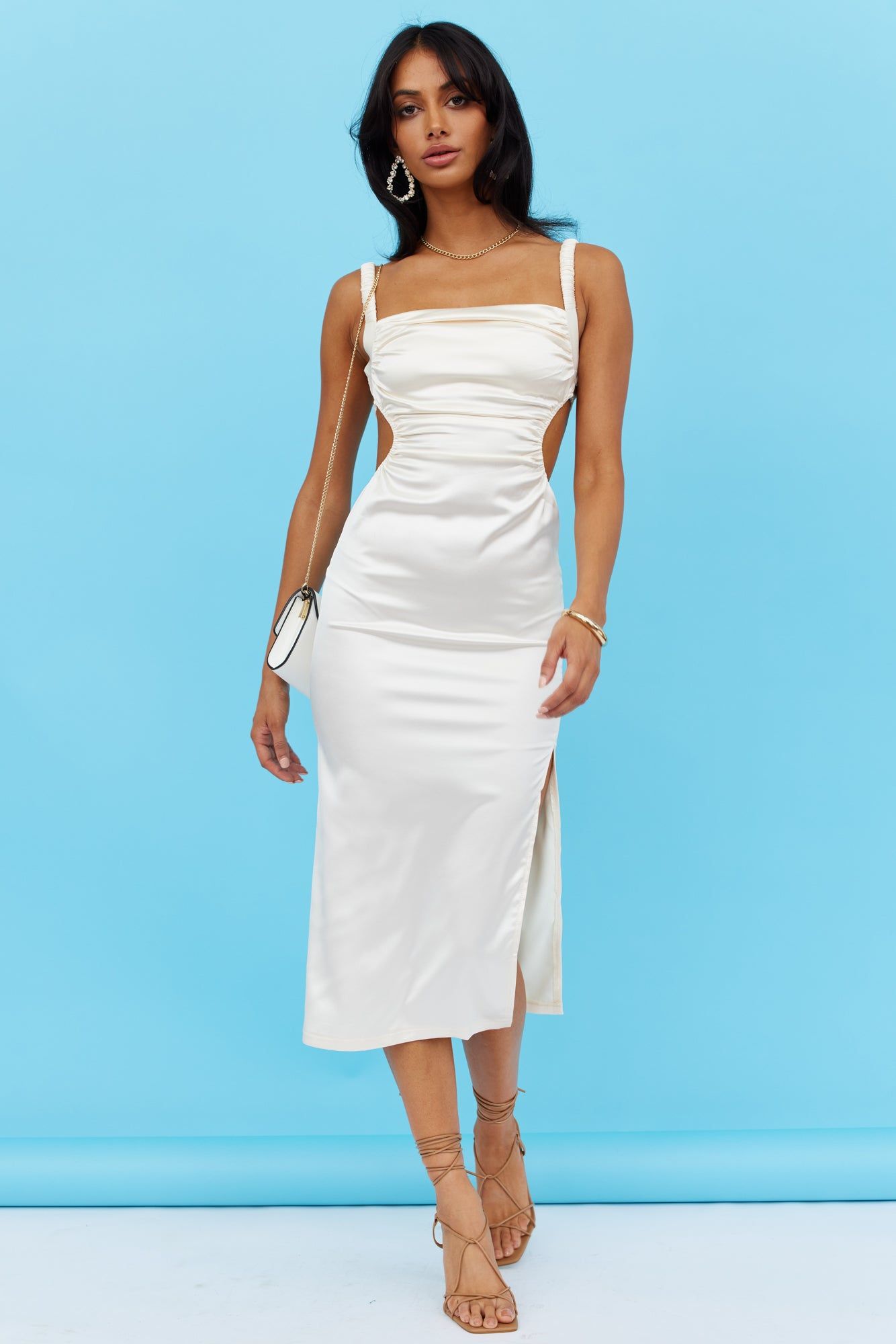 Palm Springs Midi Dress Cream sold by Hello Molly product image thumbnail 3