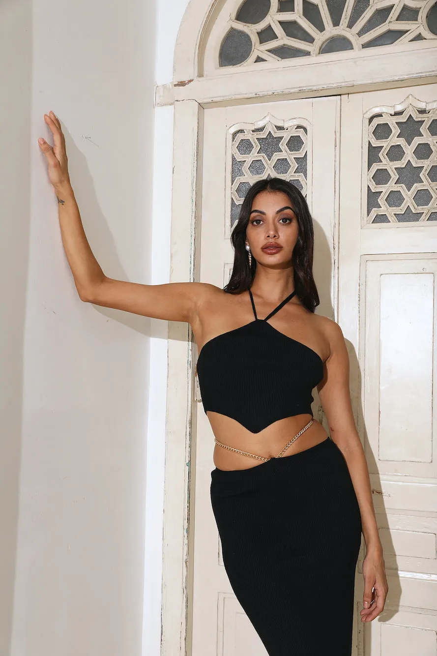 Perfect Style Ribbed Crop Top Black sold by Hello Molly product image thumbnail 3