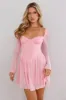 Tip Toe Lace Mini Dress Pink sold by Hello Molly