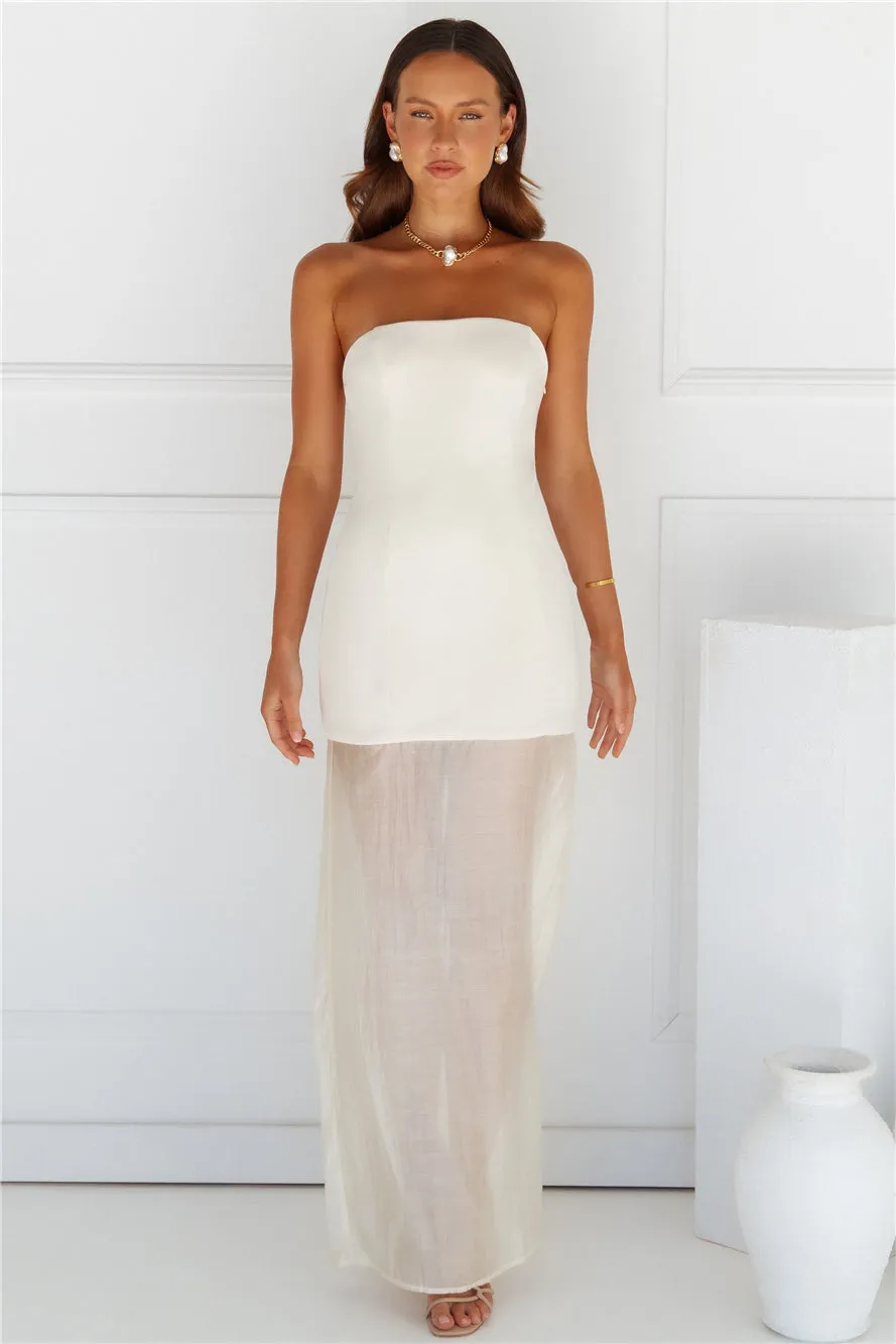 Chloe Sheer Dress Chalk sold by Hello Molly product image thumbnail 3