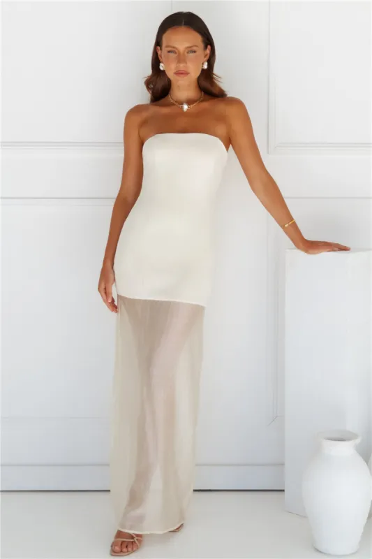 Chloe Sheer Dress Chalk sold by Hello Molly