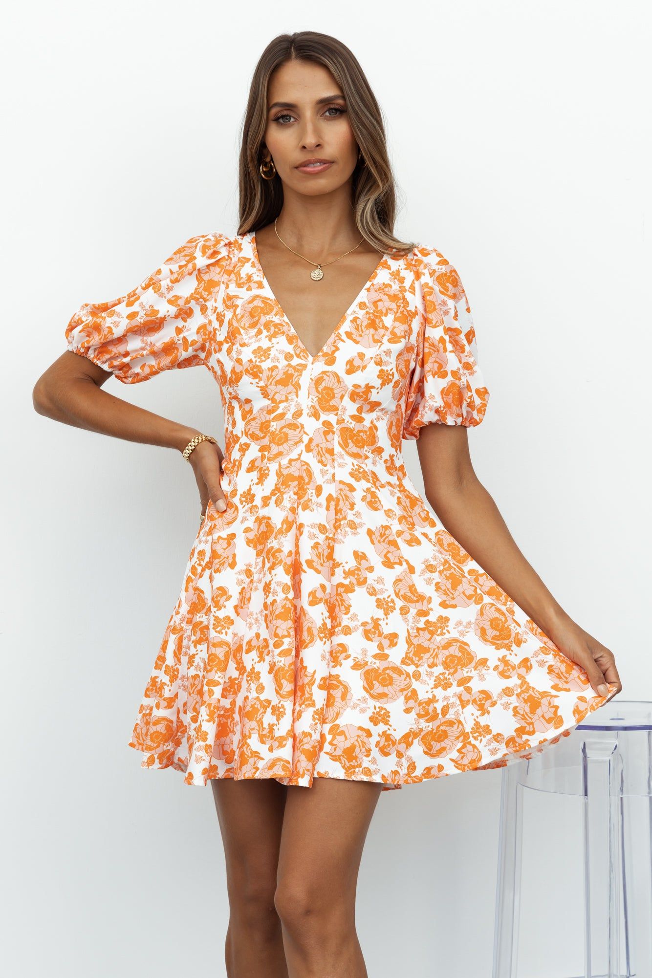 Optimistic Sights Dress Orange sold by Hello Molly product image thumbnail 2