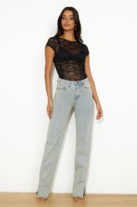 LIONESS Beguile Lace Top Onyx sold by Hello Molly