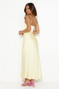 Daisy Friendship Satin Maxi Dress Yellow sold by Hello Molly