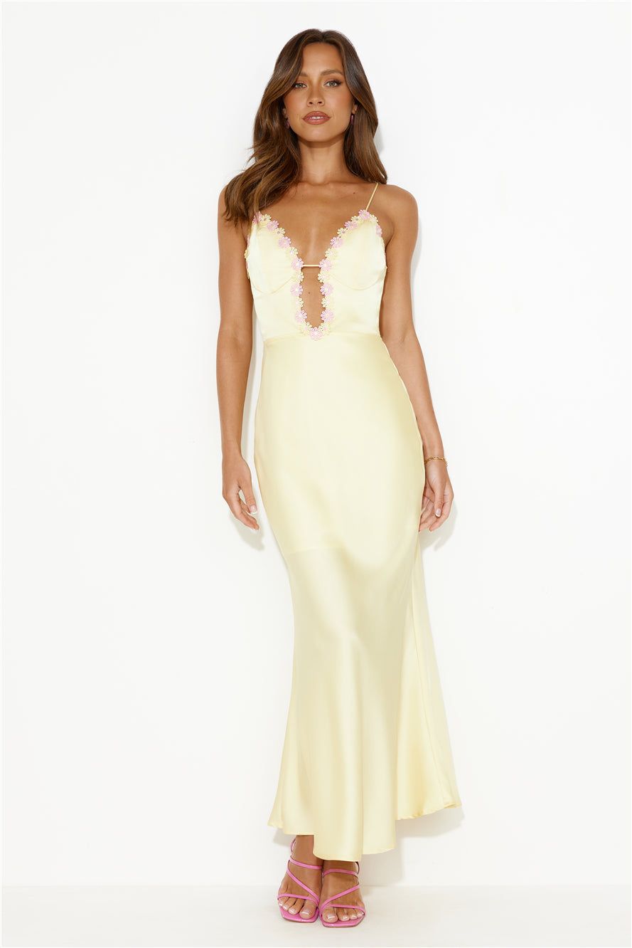 Daisy Friendship Satin Maxi Dress Yellow sold by Hello Molly product image thumbnail 2