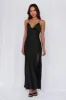 HELLO MOLLY The Sophia Satin Maxi Dress Black sold by Hello Molly