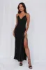 HELLO MOLLY The Sophia Satin Maxi Dress Black sold by Hello Molly