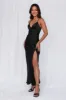 HELLO MOLLY The Sophia Satin Maxi Dress Black sold by Hello Molly