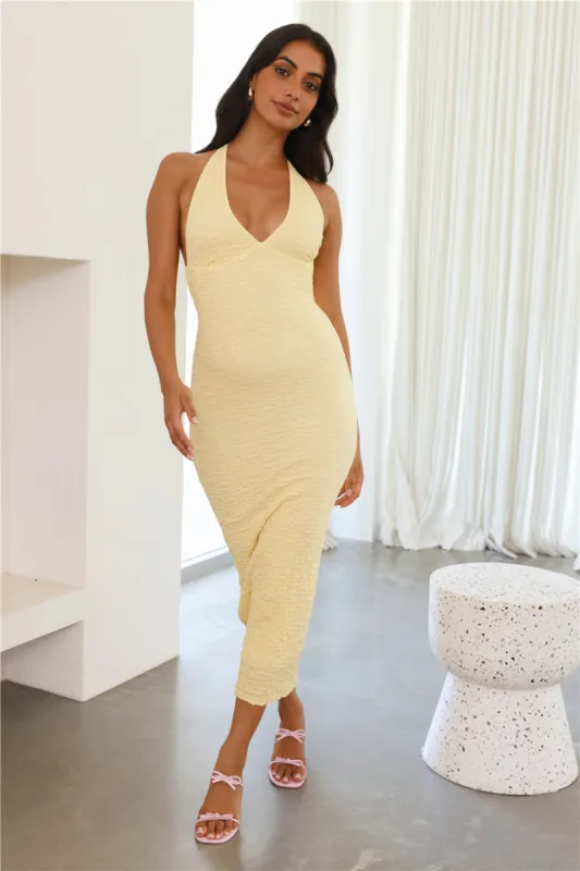 My Own Muse Halter Maxi Dress Yellow sold by Hello Molly