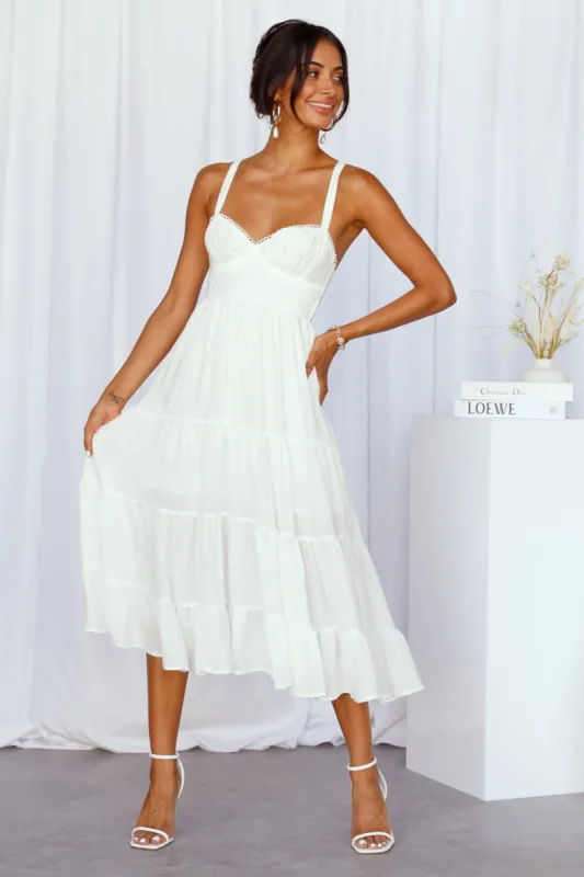 Freshly Brewed Midi Dress White sold by Hello Molly