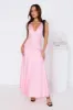 Petals And Promises Satin Maxi Dress Pink sold by Hello Molly