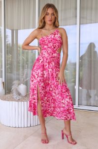 Blooming As One Midi Dress Pink sold by Hello Molly