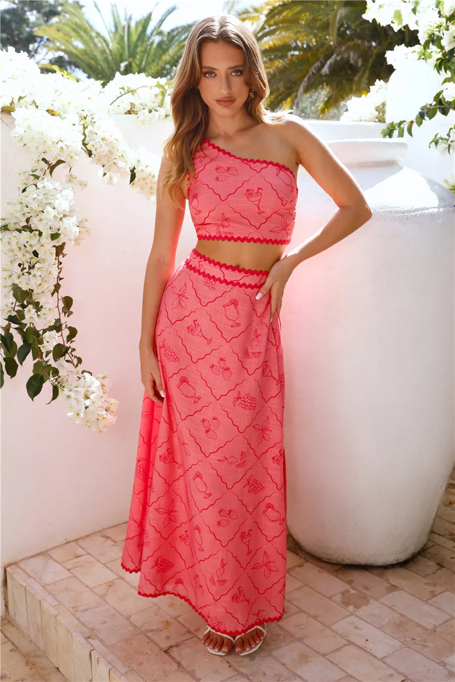 Cali Valley Maxi Skirt Pink sold by Hello Molly