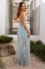 Style Sense Strapless Tulle Maxi Dress Sage sold by Hello Molly