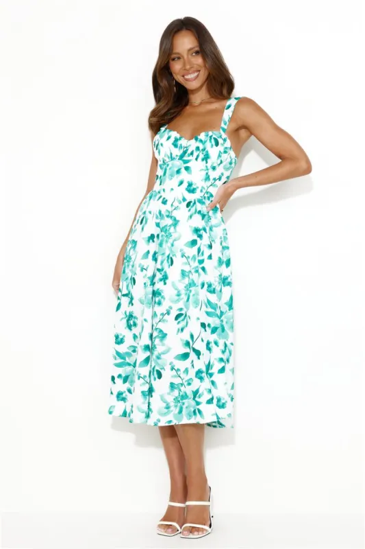 Retro Spin Midi Dress Green sold by Hello Molly
