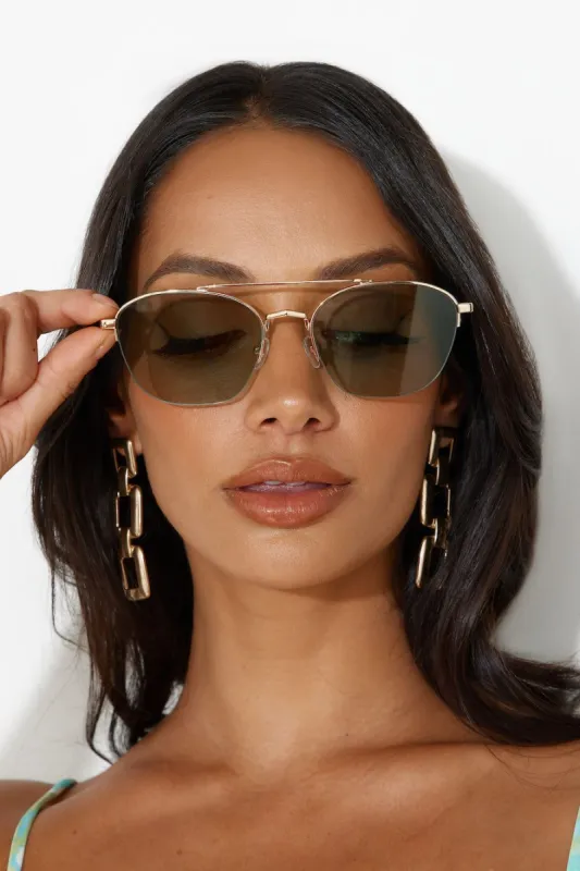 BANBE The Shayk Sunglasses Gold Green sold by Hello Molly