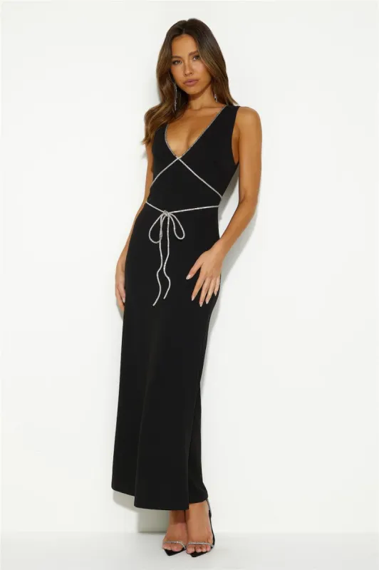 Romance For You Maxi Dress Black sold by Hello Molly