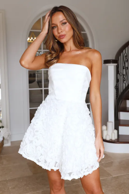 Blossom Girl Strapless Mini Dress White sold by Hello Molly