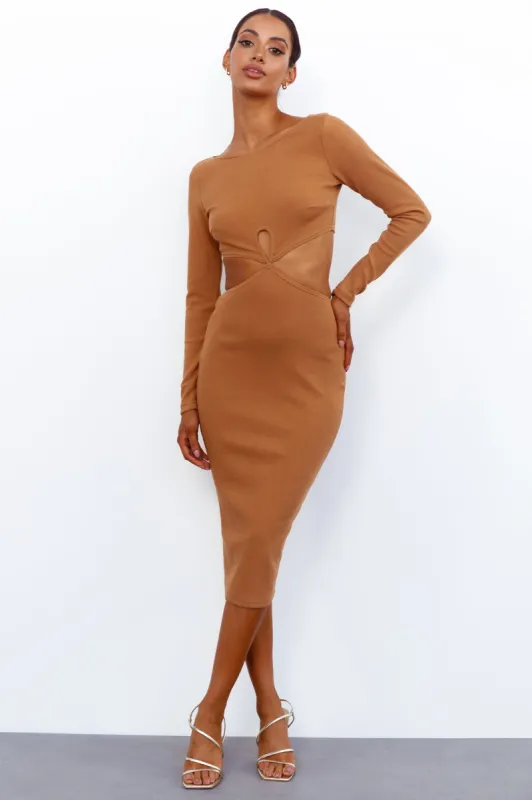 Steaming Hot Midi Dress Mocha sold by Hello Molly