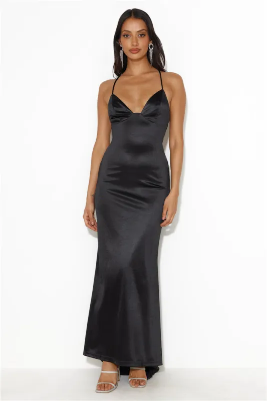 Events Of Class Satin Maxi Dress Black sold by Hello Molly