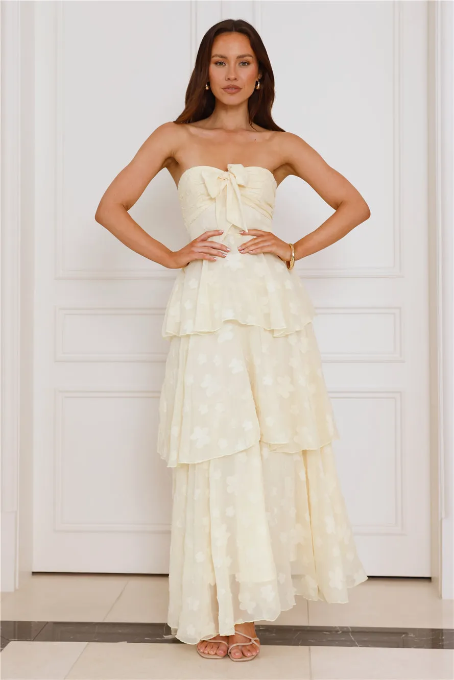 Tranquil Twilight Strapless Maxi Dress Yellow sold by Hello Molly product image thumbnail 3