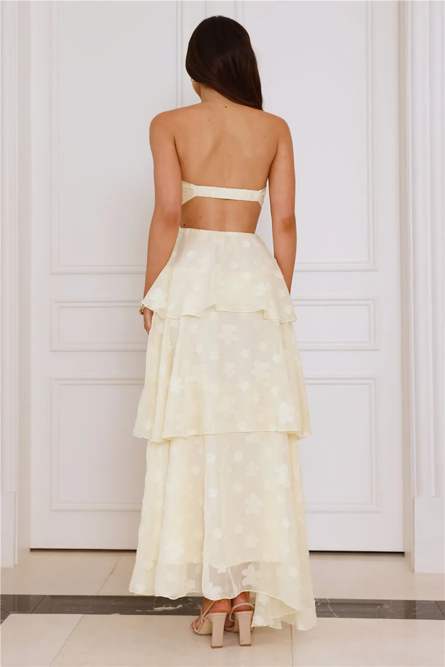 Tranquil Twilight Strapless Maxi Dress Yellow sold by Hello Molly product image thumbnail 5