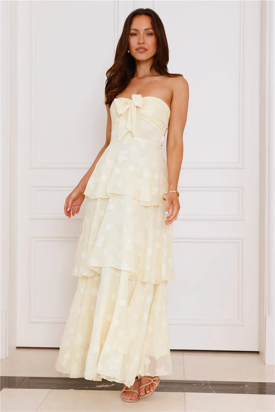 Tranquil Twilight Strapless Maxi Dress Yellow sold by Hello Molly product image thumbnail 2