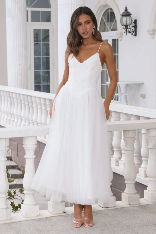 Amazing Love Midi Dress White sold by Hello Molly