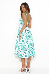 Retro Spin Midi Dress Green sold by Hello Molly