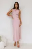 Together As One Satin Maxi Dress Pink sold by Hello Molly
