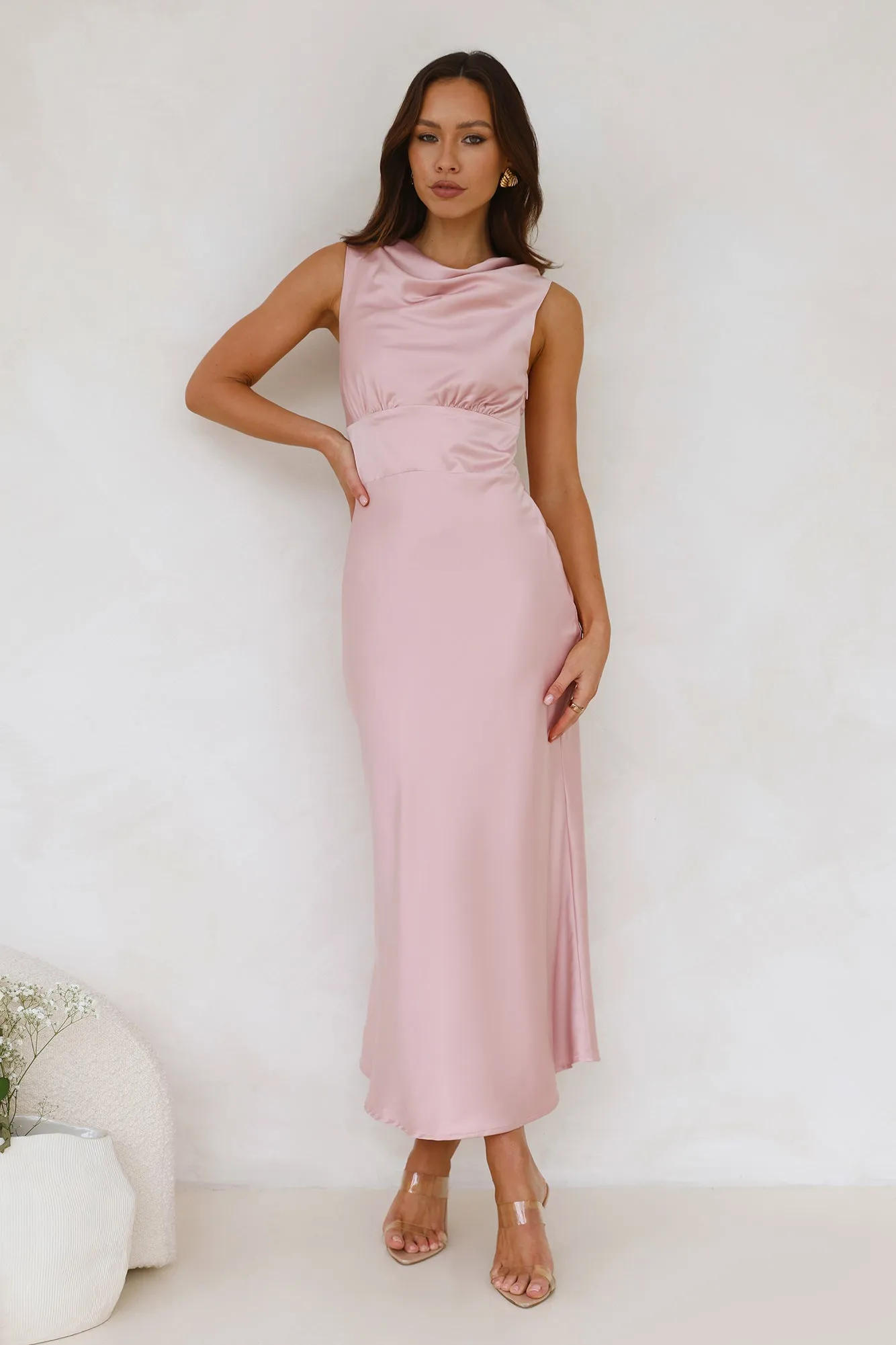 Together As One Satin Maxi Dress Pink sold by Hello Molly product image thumbnail 3