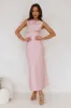 Together As One Satin Maxi Dress Pink sold by Hello Molly
