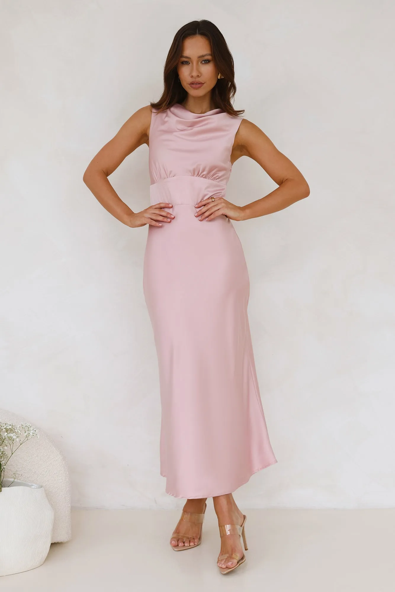 Together As One Satin Maxi Dress Pink sold by Hello Molly product image thumbnail 4