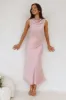 Together As One Satin Maxi Dress Pink sold by Hello Molly