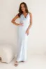Seen For You Cowl Neck Satin Maxi Dress Light Blue sold by Hello Molly