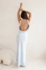 Seen For You Cowl Neck Satin Maxi Dress Light Blue sold by Hello Molly
