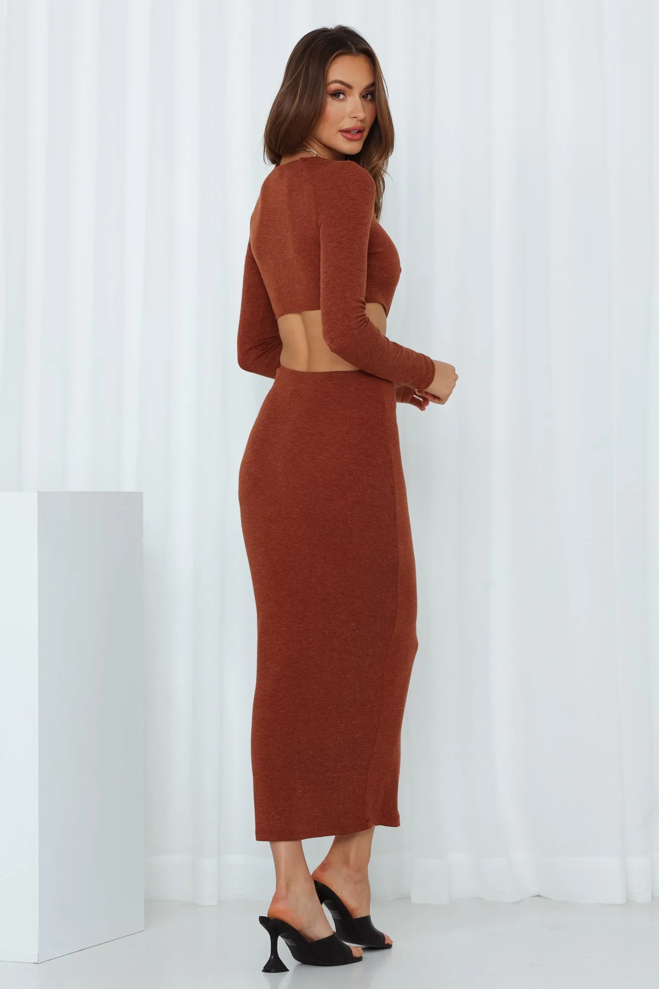 Knotted Hourglass Maxi Dress Brown sold by Hello Molly product image thumbnail 4