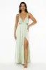 Capture Attention Satin Maxi Dress Sage sold by Hello Molly