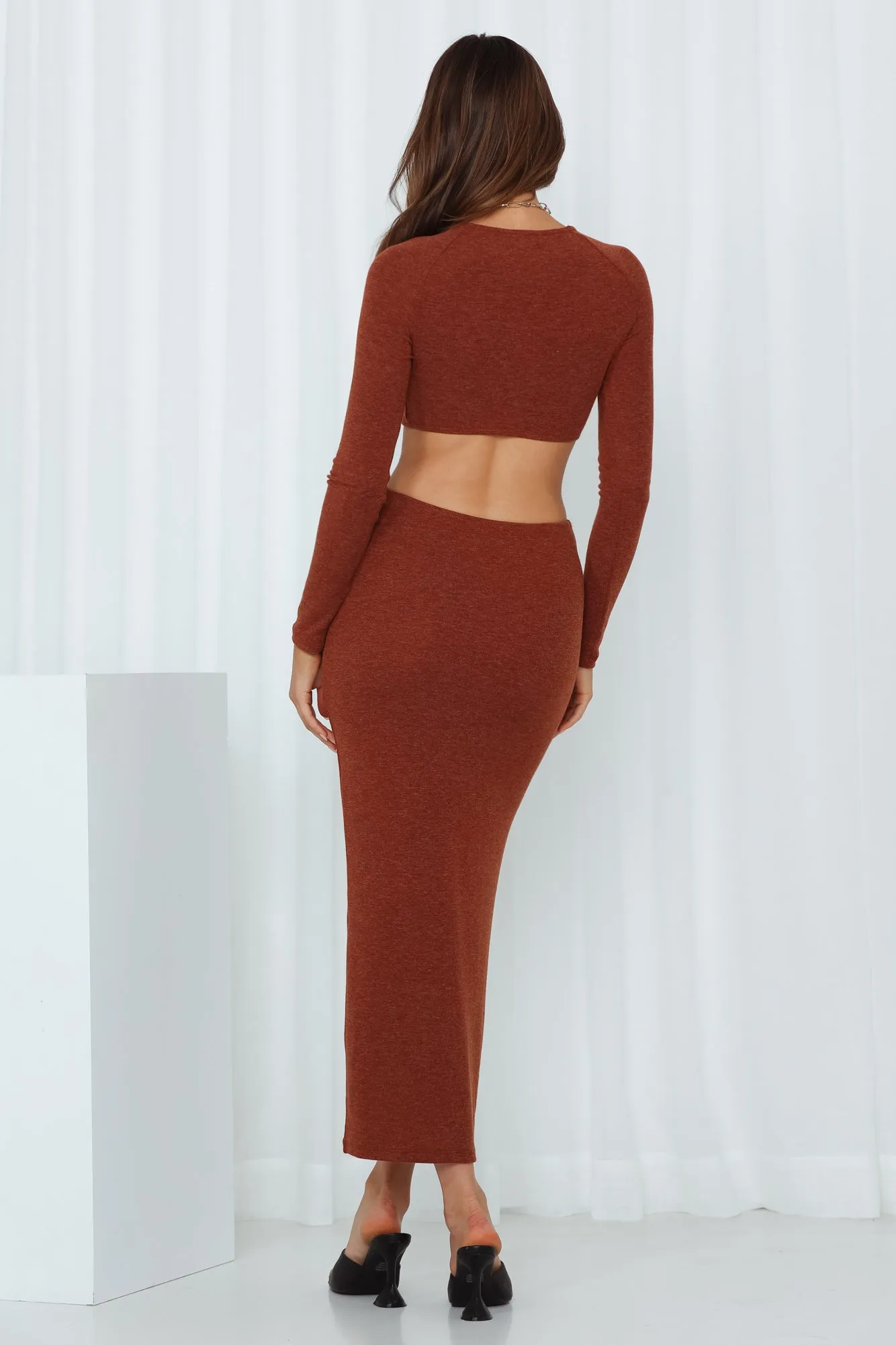 Knotted Hourglass Maxi Dress Brown sold by Hello Molly product image thumbnail 5
