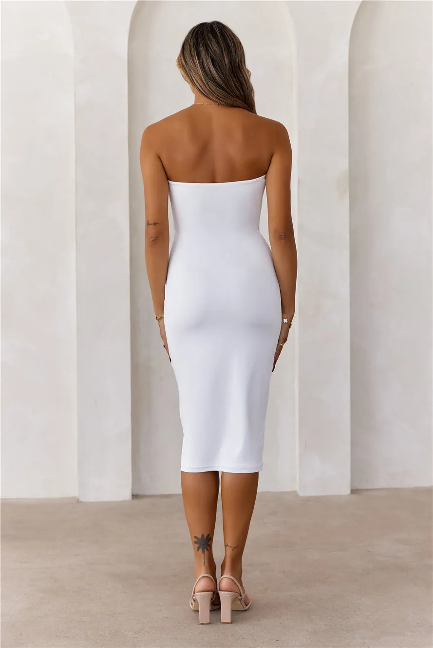 HELLO MOLLY BASE Ultimate Strapless Bodycon Midi Dress White sold by Hello Molly product image thumbnail 5