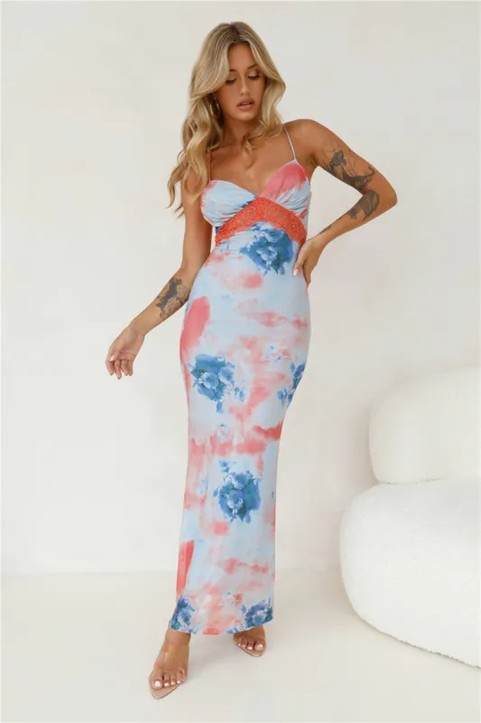 Wanted By All Mesh Maxi Dress Blue sold by Hello Molly