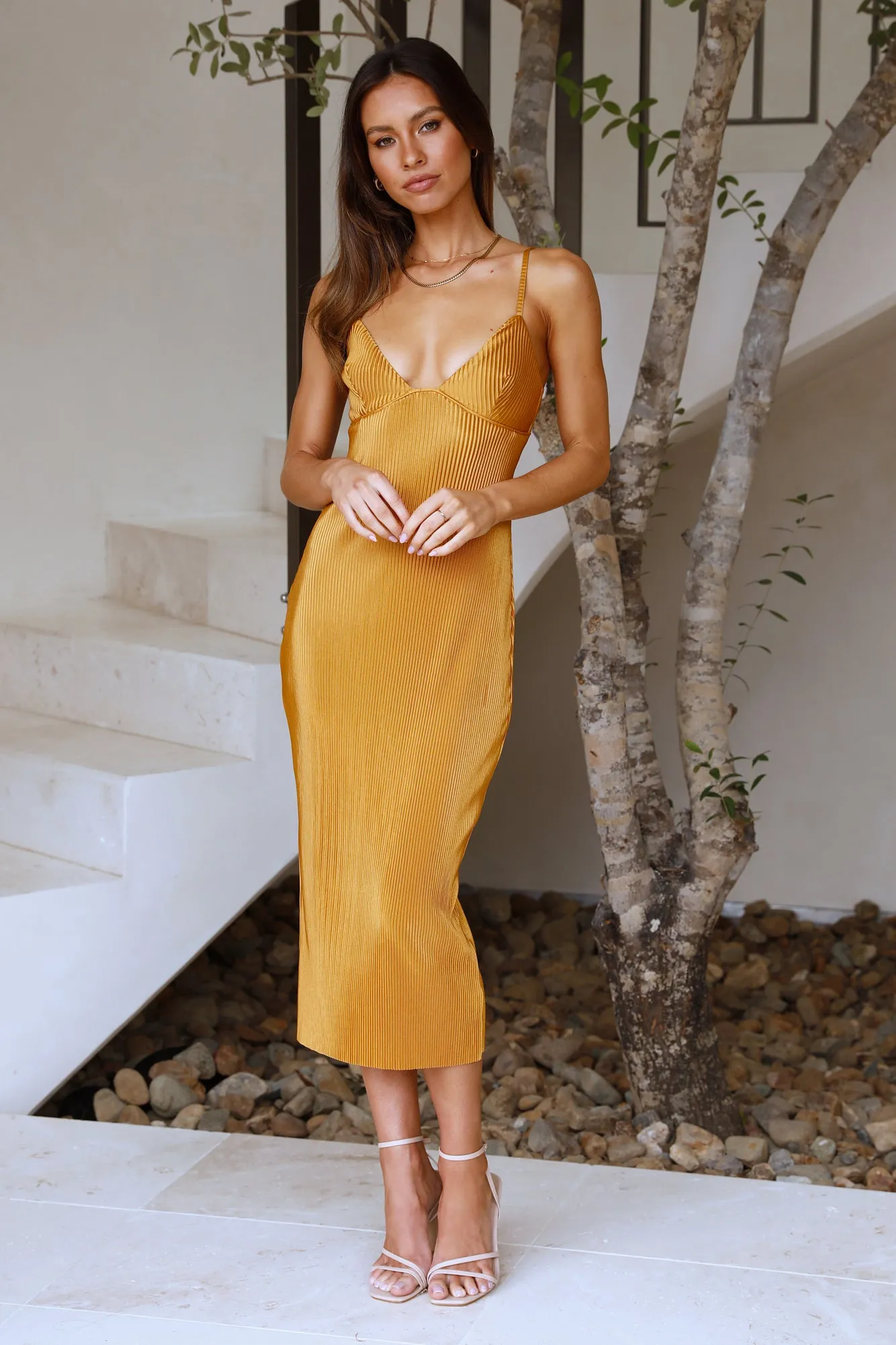 Runway Babe Midi Dress Mustard sold by Hello Molly product image thumbnail 2