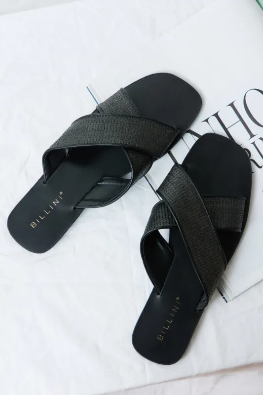 BILLINI Kacee Slides Black Raffia sold by Hello Molly