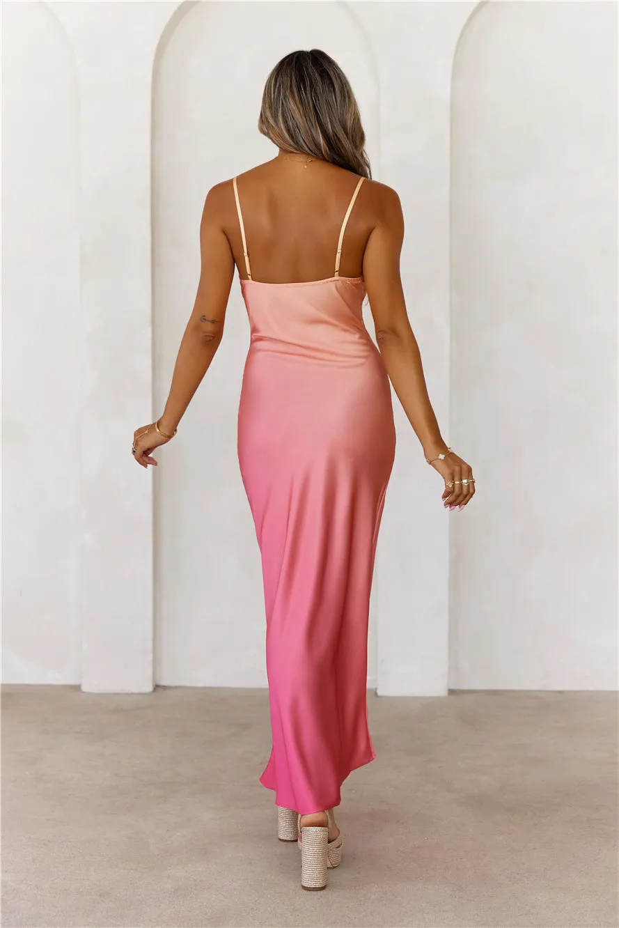 Sapphire Seascape Satin Maxi Dress Sunset sold by Hello Molly product image thumbnail 5