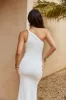 Dazzling Decadence One Shoulder Midi Dress White sold by Hello Molly