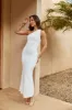 Dazzling Decadence One Shoulder Midi Dress White sold by Hello Molly