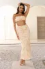 Hotel Lobby Strapless Crop Top Yellow sold by Hello Molly