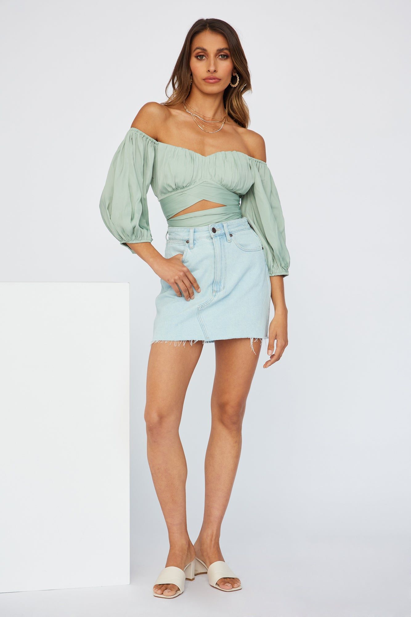 Living Doll Crop Top Pistachio sold by Hello Molly product image thumbnail 4